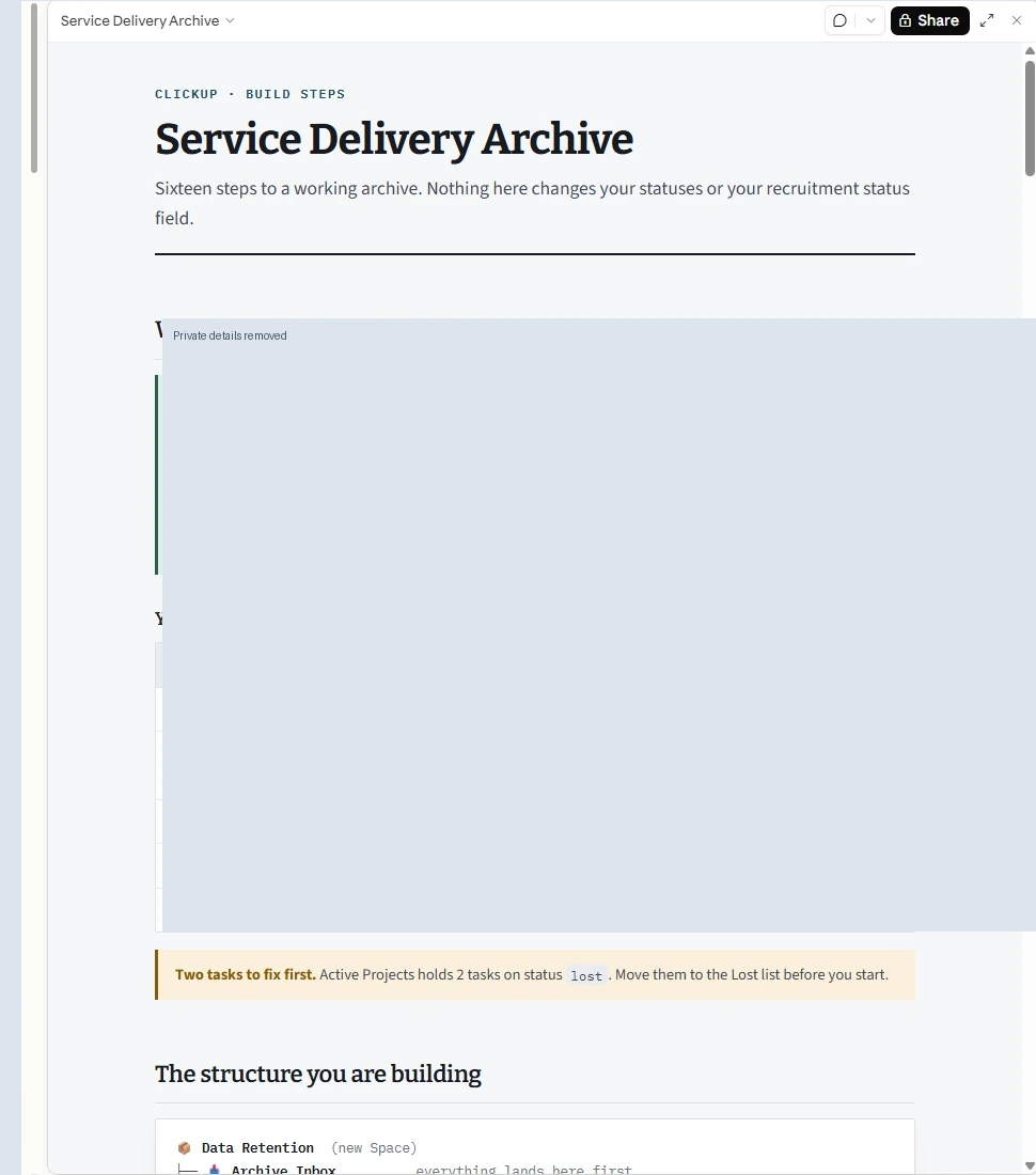 Claude interface showing ai-assisted process documentation, with private details redacted.
